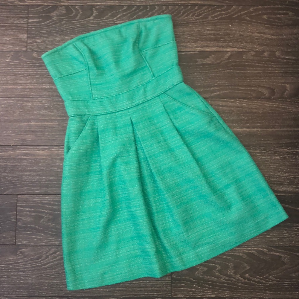 Green Strapless Cocktail Dress (with pockets)